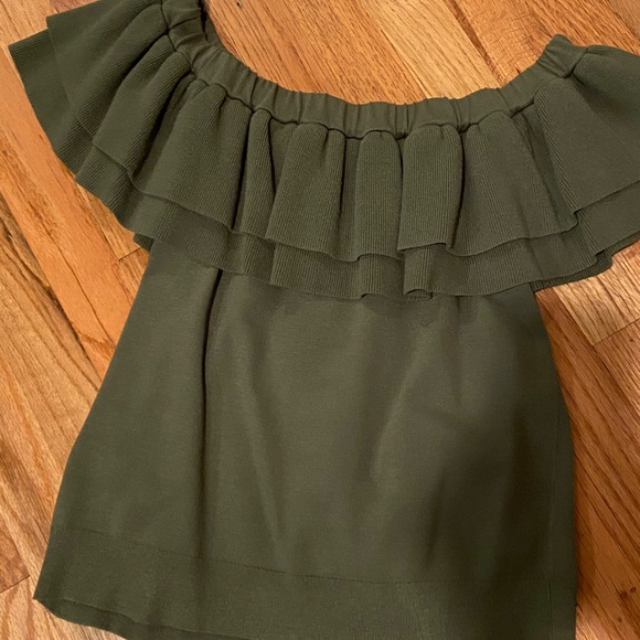J. crew off shoulder green sweater top - Picture 5 of 5